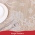 WUBODTI Christmas White Lace Rectangular Tablecloths Angel Pattern Floral Embroidered Table Linens for Baby Showers Wedding Parties Table Covers f...