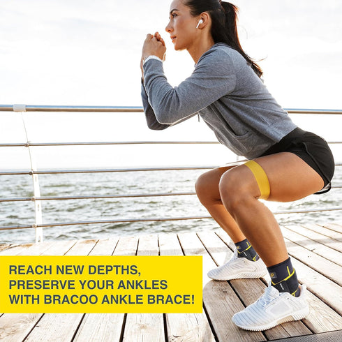 Bracoo 2 Pack Ankle Brace Compression Sleeve for Women & Men, Adjustable Ankle Support Strap for Sprained, Plantar Fasciitis, Pain Relief, Injury ...