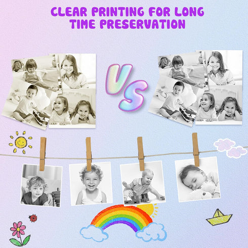 Printer Paper for Kids Instant Print Camera - Thermal Printing Paper Set Refill Replace Printer Paper - Printing Paper Replacement 6 Rolls for TOZ...