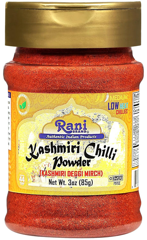 Rani Kashmiri Chilli Powder (Deggi Mirch, Low Heat) Ground Indian Spice 85g PET Jar ~ All Natural | Salt-Free | Vegan | Kosher | Gluten Friendly |...