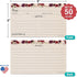 321Done Recipe Cards (Set of 50) Small Floral 3x5 - Double-Sided for Weddings, Bridal Shower - Made in USA - Watercolor Red Roses, Rustic Tan From...