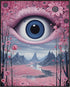 Posterizer 1 pcs-giant alien eye-pink girly wall art-Abstract & Modern Art-Fantasy & Fiction Art-Gift for Art Lovers-Decor for Home & Office- UNFR...