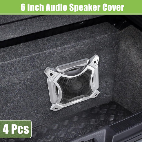 ACROPIX Universal 6" Car Speaker Grills Cover Mesh Square 6 Inch Audio Speaker Subwoofer Guard Protector Case with Screws Iron Silver Tone - Pack ...