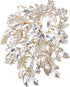 EVER FAITH Austrian Crystal 4 Inch Teardrop Flower Leaf Luxury Wedding Pendant Brooch...