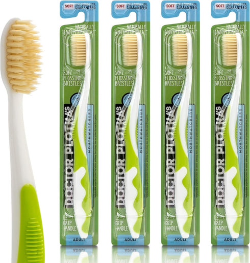 MOUTHWATCHERS Dr Plotkas Extra Soft Bristle Flossing Toothbrush Manual Soft Toothbrush for Adults | Ultra Clean Nano Toothbrush | Good for Sensiti...