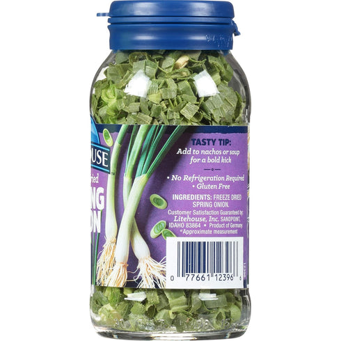 Litehouse Freeze Dried Spring Onion - Substitute for Fresh Spring Onion, Jar Equal to 1 Spring Onion Fresh Bunch, Organic, Spring Onion Seasoning,...