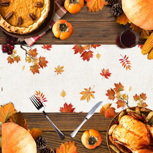 Bonsai Tree Fall Table Runner, Fall Runner for Table 13 x 72 Inch, Autumn Pumpkin Red Truck Runners for Home Kitchen Dining Decoration...