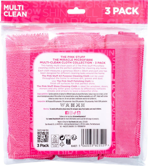Stardrops – The Pink Stuff – Miracle Microfibre Cloth Collection 3 Pack...