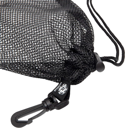 PALTERWEAR Mesh Drawstring Bag With Clip and Toggle Closure - For Watersports, Outdoor, Gym - Multi-Use Set of 4 (Black, 6 x 8 inch)...