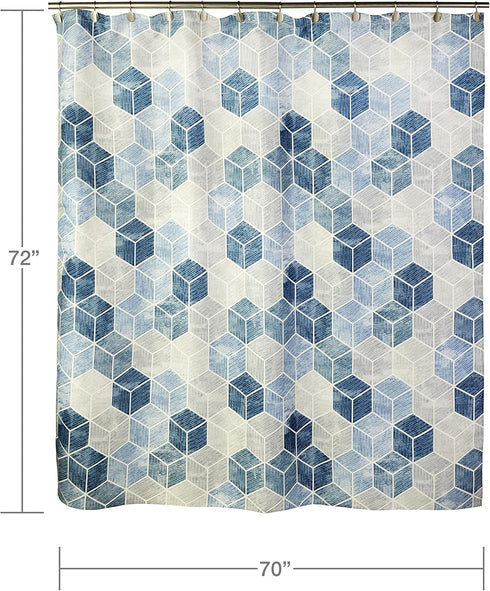 SKL Home Cubes Shower Curtain, Blue...