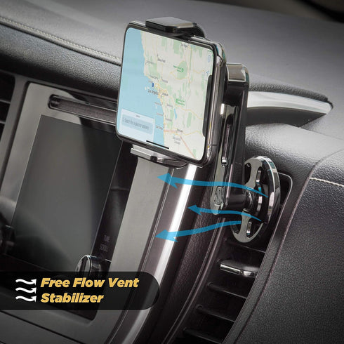 Scosche VP2M-SP Universal Freeflow Vent/Dash Mount Cell Phone Holder, 2-in-1 Portable, Adjustable 360 Mobile Device Mount, Vent Clips & Quick Grip...