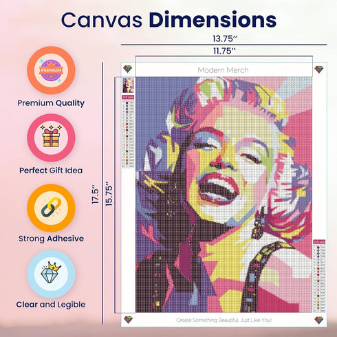 Modern Merch Diamond Art for Adults 12x16 Celebrity Pop Art Movie Star 5D Diamond Painting Kits for Adults, DIY Wall Decor, Cross Stitch Gem Art, ...