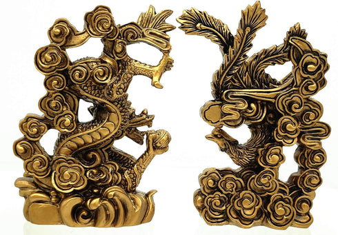Betterdecor Feng Shui Chinese Dragon and Phoenix Statue Fgurine Decoration for Family Harmony,Love,Marriage Prosperity and Protection...