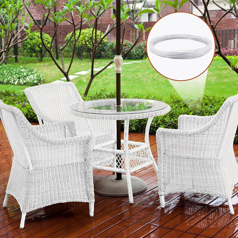 Kigley 2 Bundles 120 ft Wicker Repair Kit Round Synthetic Rattan Weaving Material White Plastic Wicker Repair Supplies Replacement Basket Weaving ...