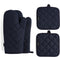 Oven Mitts and Pot Holders 4 pcs Set,High Heat Resistant 500 Degree Extra Thicken Long Kitchen Cotton Oven Glove for Cooking (12 Inch,Deep Blue)...