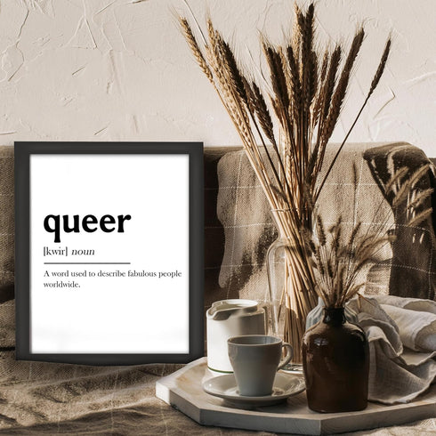 Posterizer 1 pcs-funny definition of queer-fabulous people worldwide-Gay & LGBTQ Art-Comedy Art-Gift for LGBTQ, Queer, Gay, Bi, Lesbian- UNFRAMED ...