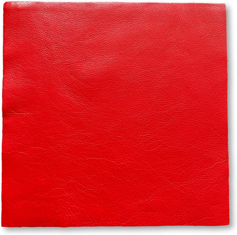 Natural Grain Cow Leathers: 12'' x 12'' Pre-Cut Leather Pieces (Red, 1 Piece)...