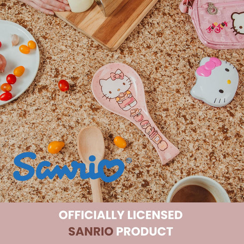Sanrio Hello Kitty Stacked Snacks Ceramic Spoon Rest Holder | Kitchen Organizer For Utensils To Keep Countertop Clean...