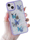 DEFBSC Cute Clear for iPhone 13 Case, Butterfly Sparkly Bling Glitter Design Case Girls Woman Soft Slim TPU Bumper Shockproof Anti-Scratch Protect...