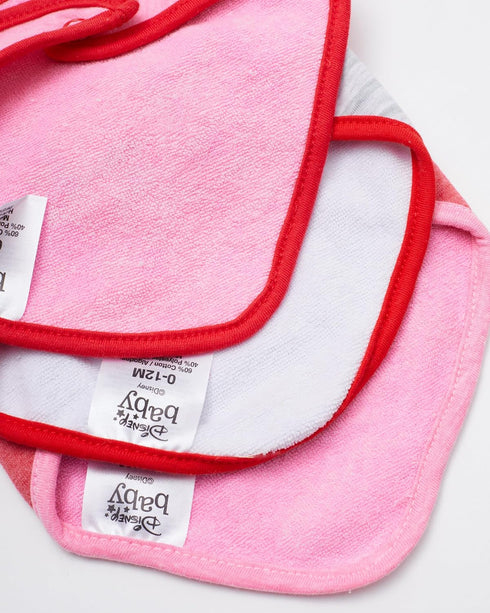 Disney Baby Girls' Bandana Bibs 3 Pack Set for Feeding, Teething, and Drooling, Red/Grey/Pink...