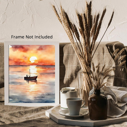 Posterizer 1 pcs- sunrise and sunset-landscape nature scene 3-Landscape & Nature Art-Floral Botanical Art- Decor for Home & Office- unframed wall ...