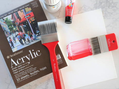 Princeton Redline Paintbrush, Size 3 inch, Red...