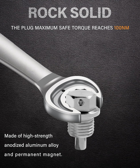 Universal M14x1.5 Magnetic Sump Drain Nut Bolt,Aluminum Oil Pan Drain Plug with Copper Gasket Crush Washer,Automotive Replacement Engine Oil Drain...