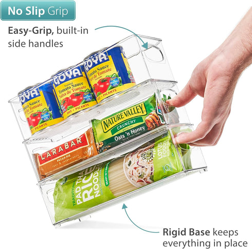 Sorbus Stackable Refrigerator Organizer Bins - Clear Storage Bins for Kitchen Pantry, Freezer & Fridge Organization - Food Organizing Plastic Cont...
