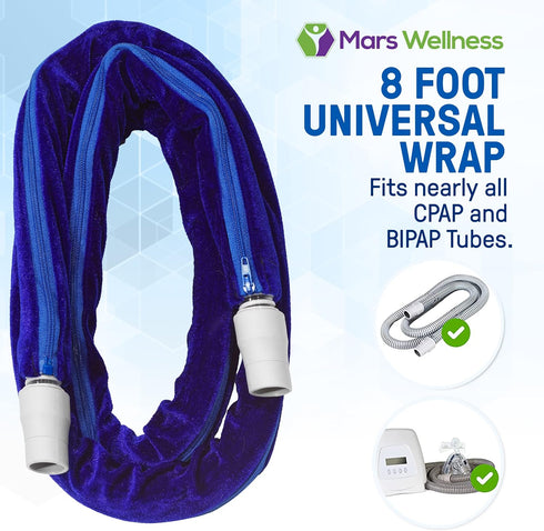 CPAP Tube Hose Cover - Wrap Fleece Skin - Full Length Zipper Cpap Hose Cover - Prevent Rainouts (8 Foot)...