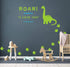 Dinosaur Wall Decal, Roar Means I Love You in Dinosaur with Footprints, Vinyl Stickers for Baby Boys, Kids Bedroom Wall Decor, Nursery Decoration,...
