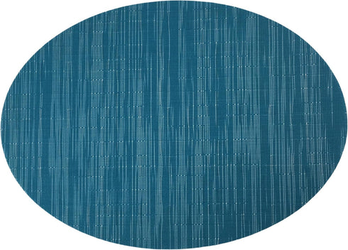 Placemats,Red-A Imitation Bamboo Oval Woven Vinyl Heat Resistant Placemats Washable Table Mats for Kitchen Table Set of 4,Blue...