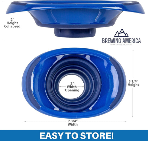 Kitchen Canning Funnel – Collapsible Silicone Food Funnel for Wide Mouth and Regular Mason Jars – Flexible Use for Coffee, Liquid, Jam, Cooking, B...