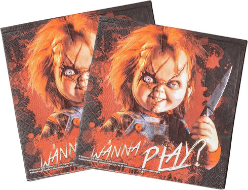 Silver Buffalo Chucky's Face Party Supplies Set, Party Pack Paper Plates Cups Napkins, 60-Pieces...