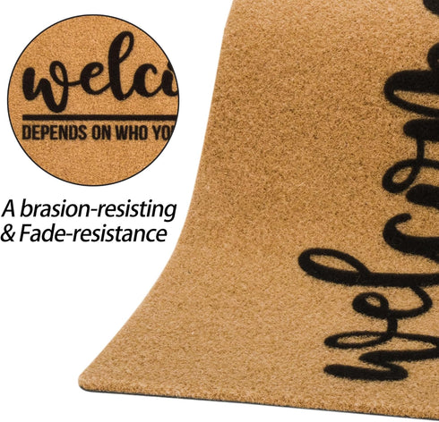 Welcome-Ish Front Door Mat - Welcome-Ish Depends Who You are Doormat Non Slip Backing Mat for Home Entry Farmhouse?17"x 29" ?...