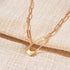 MEVECCO Paperclip Lock Safety Pin Pendant Choker Necklace for Women 18K Gold Filled Dainty Padlock Charm Oval Rectangle Thick Link Punk Choker Min...