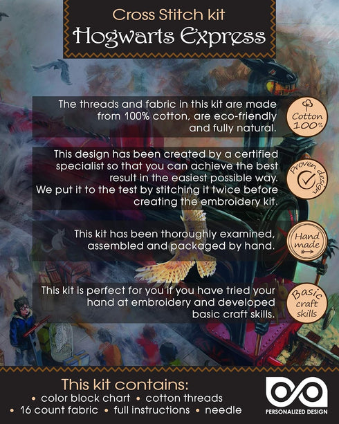 Personalized.Design Cross Stitch Kit 'Hgwrts Express: Platform 9¾ King's Cross Station' Bookmark...
