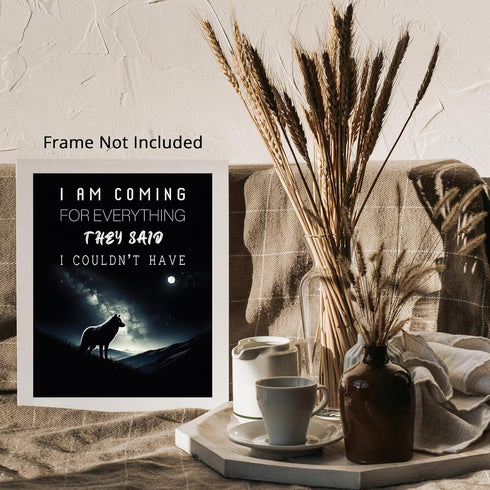 Posterizer 1 pcs-encouraging wolf poster quote-Motivational & Inspirational Art-Gift For Animal Lovers-Living Room Bedroom Decor- UNFRAMED Wall Ar...