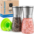 Home EC Original Stainless Steel Sea Salt and Pepper Grinder Set of 2 - Adjustable Ceramic - Glass Salt and Pepper Shakers - Kitchen Pepper Mill &...