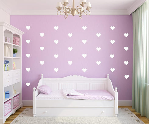 Heart Wall Decals Set – 96pcs 2-Inch Removable Vinyl Stickers for Kids Bedroom, Nursery, Playroom – Gender Neutral DIY Decor for Boys and Girls YY...