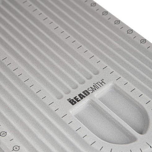 The Beadsmith Bead Board, Grey Flocked, 5 U-Shape and 6 Straight Channels, 10 x 20.5 inches, Design Boards for Creating Bracelets, Necklaces and O...