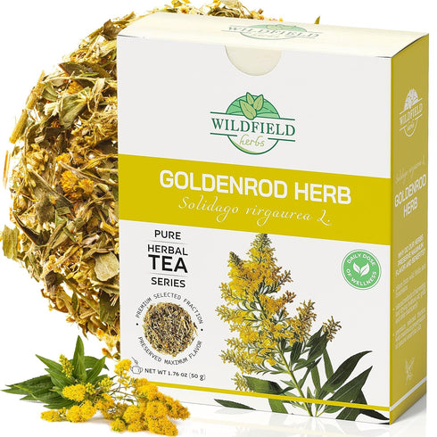 1.8 oz. Goldenrod Tea Herb Golden (Solidago virgaurea L.) - 50g Dried Golden Rod Herbs Herbal Tea...