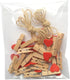 LWR CRAFTS Red Heart Wooden Mini Clothespins 20 Pieces and Jute Cord 8ft...