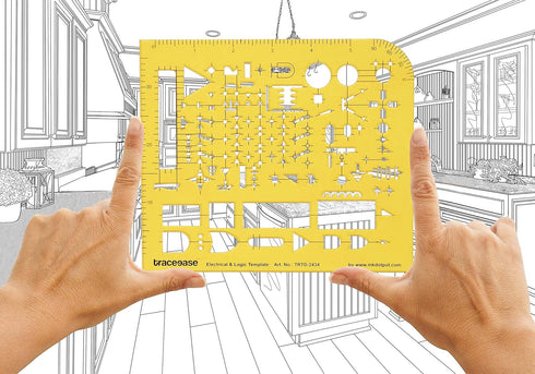 Traceease Electrical Drafting Electrical & Logic Template Drawing Stencil,Designing Template Measuring Ruler...