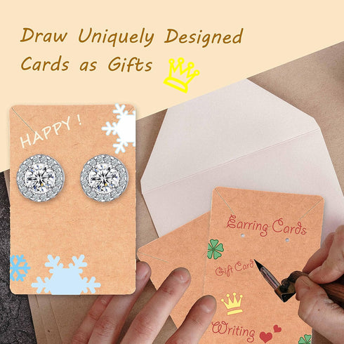 Earring Display Cards with 100 Pcs Earring Holder Cards 200 Pcs Earring Backs and 100 Jewelry Packaging for Earrings Necklace Jewelry Bags 3.5x2.4...