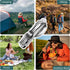 Camping Utensils, 6-In-1 Detachable Stainless Steel Camping Flatware Multi-tool kits with Spoon Fork Knife Corkscrew Bottle&Can Opener, Folding Po...