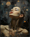 Posterizer 1 pcs-bokeh vibes-futuristic woman enjoying the stars-Abstract & Modern Art-Fantasy & Fiction Art-Gift for Art Lovers-Decor for Home & ...