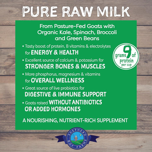 Freeze Dried Raw Goats Milk with Probiotics for Dogs & Cats (Super Greens), Organic USA Veggies & Fruits, High Protein, Digestible Goat Milk Powde...