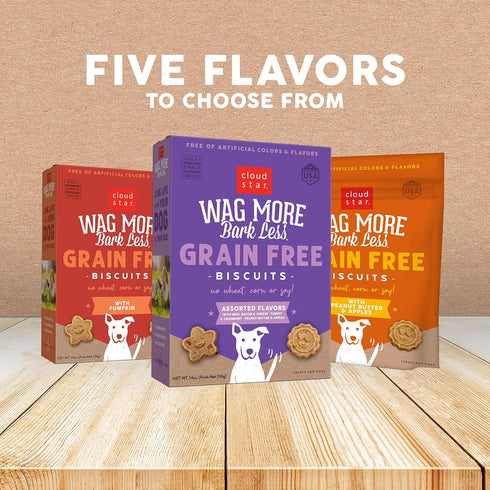 Cloud Star Corp, Wag More Bark Less Grain Free Oven Baked Pumpkin Dog Biscuits , 14 Ounce (Pack of 1)...