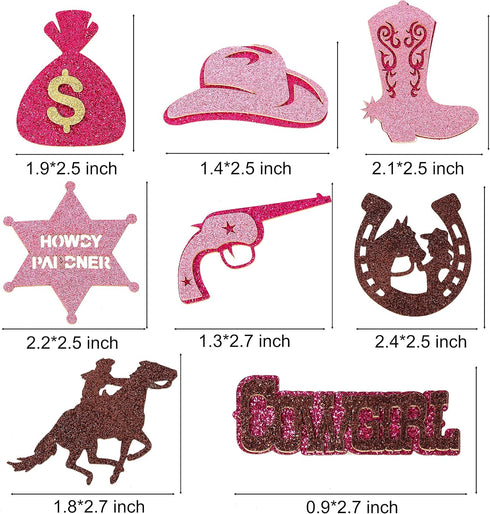 24Pcs Cowgirl Party Cake Cupcake Topper Pink Cowgirl Western Cupcake Toppers for Western Cowgirl Party Kids Birthday Party Baby Shower Favor Suppl...