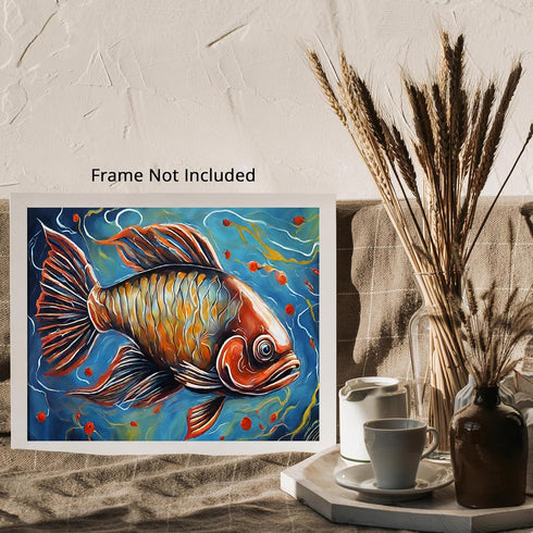 Posterizer 1 pcs- Abstract print of a fish in the sea-Art for Animal Lovers-Abstract & Modern Art- Gift for Men Women Entrepreneur Teens-Living Ro...